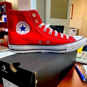 UNISEX!!! BRAND NEW RED HIGH TOP CONVERSE
